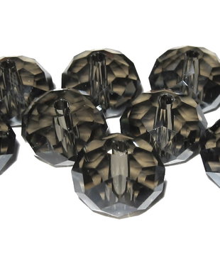 Cristale din sticla, 12x8 mm, gri inchis