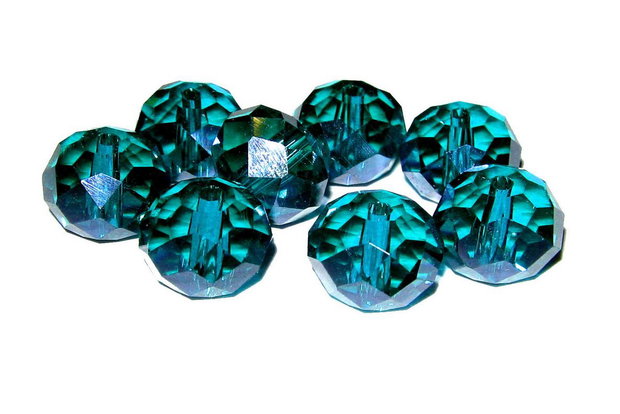 Cristale din sticla, 12x8 mm, blue zirconiu