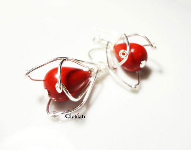 Red Tulip Earrings