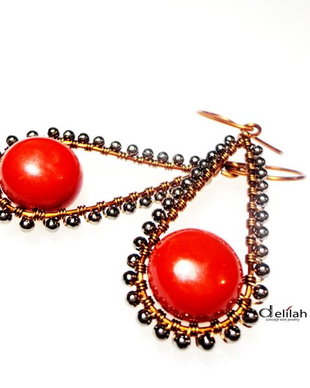 Red Copper Earrings