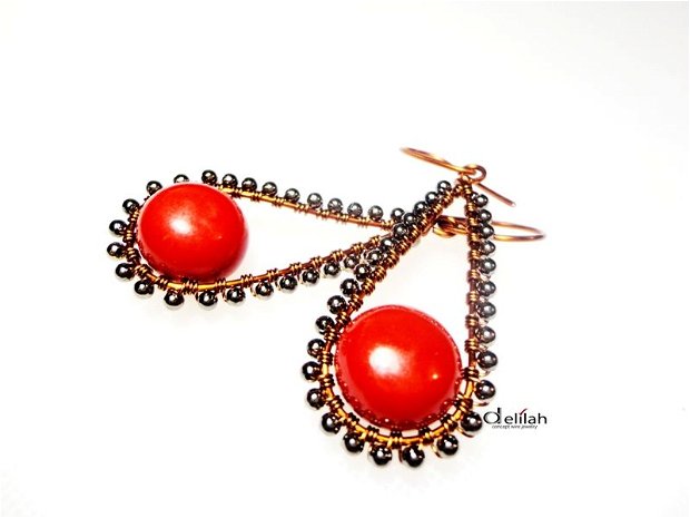 Red Copper Earrings