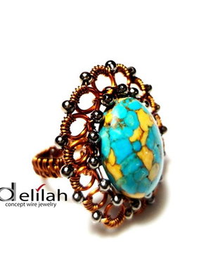 Copper Flower Ring IN074