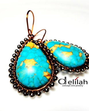 Mosaic Copper Earrings