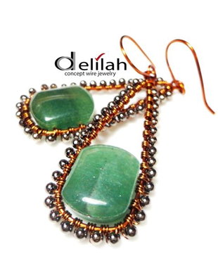 Aventurine Copper Earrings