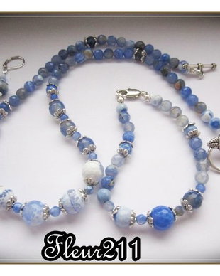SET- AGATE CRABFIRE BLEU