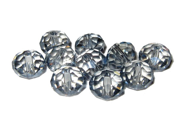 Cristale din sticla, rondelle, 6x5 mm, gri inchis