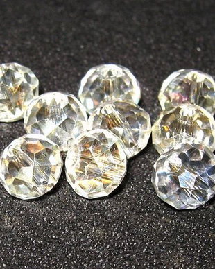 Cristale din sticla, rondelle, 6x5 mm, auriu deschis