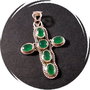 Ag082 - Pandantiv argint 925 marcat, radacina de smarald, cruciulita