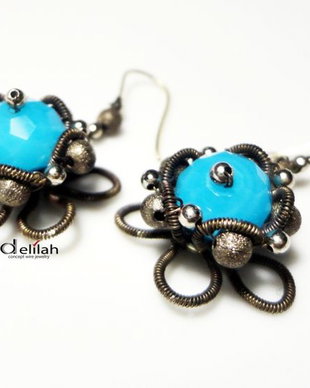 Blue Flower Earrings