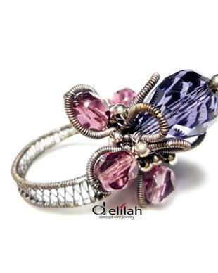 Purple Flower Ring IN066