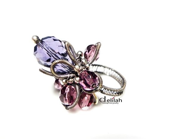 Purple Flower Ring