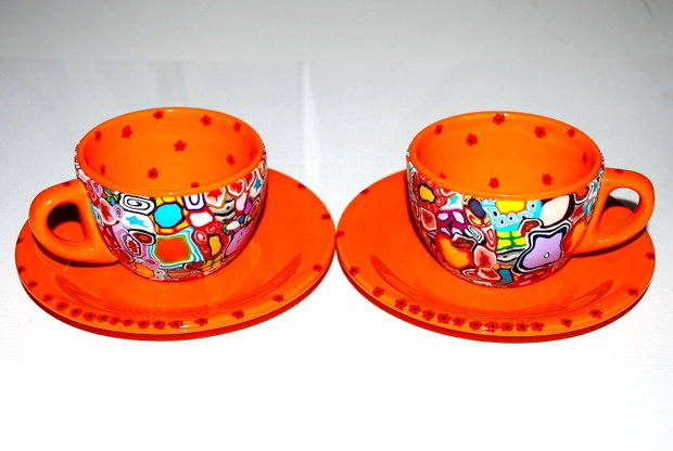 Set doua Cesti cu Farfurioare Poppies in Goa Garden From GOA Collection