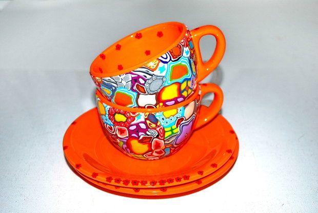 Set doua Cesti cu Farfurioare Poppies in Goa Garden From GOA Collection