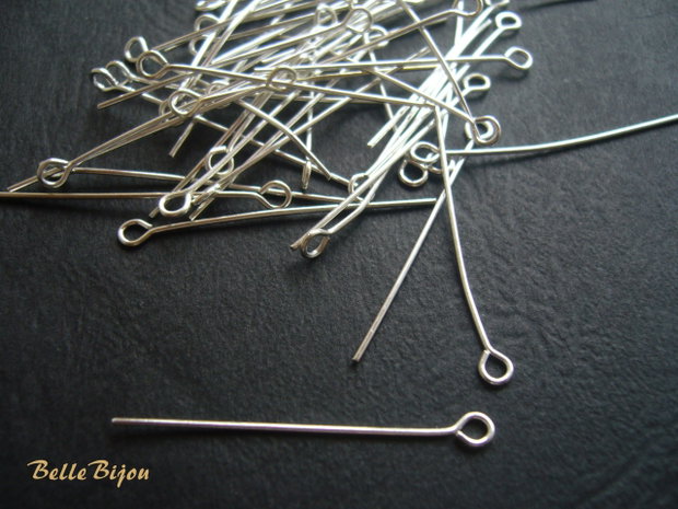(100 buc.) Ace cu bucla argintii 3,5cm