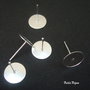 (10 perechi) Baza argintie pentru cercei cu platou de 8 mm, pentru lipit