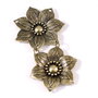 4884 - Pandantiv, link / conector, 2 piese, flori, bronz