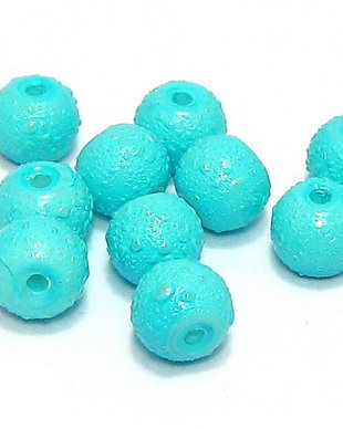 Perle creponate, 6 mm, bleu
