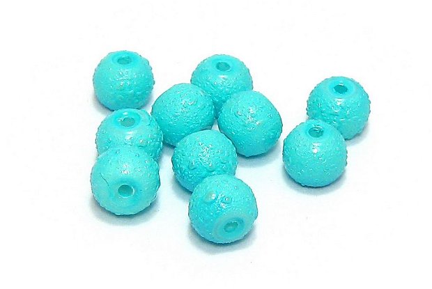 Perle creponate, 6 mm, bleu