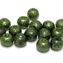 Perle creponate, 6 mm, verde inchis