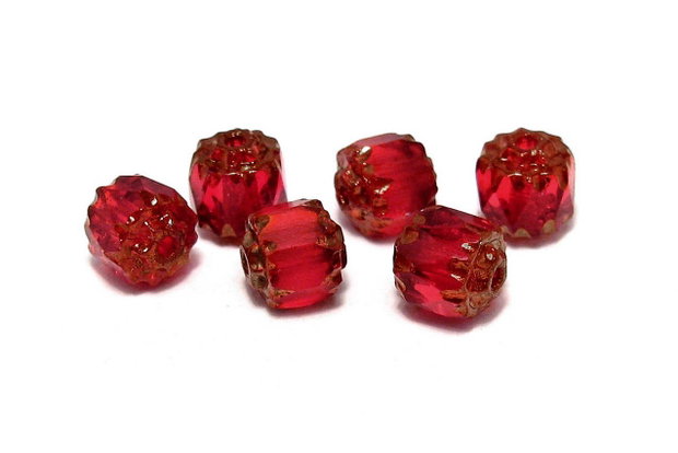 Margele Cathedral, 4 mm, rosii