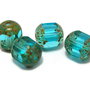 Margele din sticla tubulare, 8 mm, aquamarin