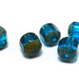 Margele din sticla tubulare, 8 mm, albastre