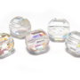 Margele din sticla tubulare, 8 mm, transparente AB