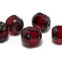 Margele din sticla tubulare, 8 mm, rosu inchis