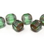 Margele din sticla tubulare, 5 mm, verzi