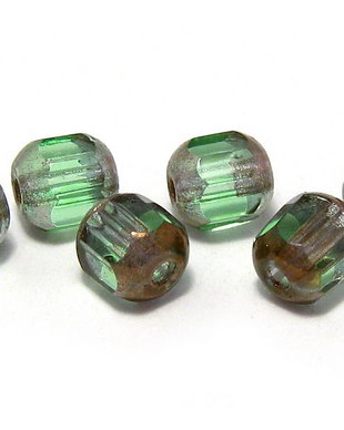Margele din sticla tubulare, 5 mm, verzi