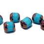 Margele din sticla tubulare, 5 mm, albastre