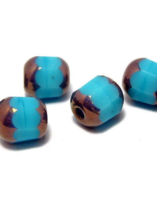 Margele din sticla tubulare, 5 mm, albastre