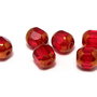 Margele din sticla tubulare, 6 mm, rosii