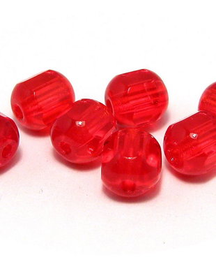 Margele din sticla tubulare, 6 mm, rosii