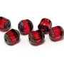 Margele din sticla tubulare, 6 mm, rosu inchis