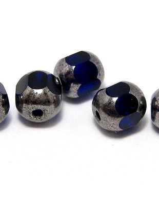 Margele din sticla tubulare, 6 mm, albastre