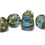 Margele din sticla tubulare, 6 mm, albastre