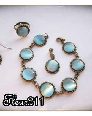 SET- OCHI DE PISICA BLEU SI BRONZ