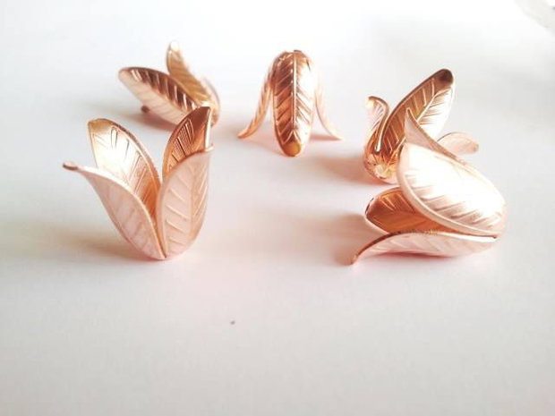 1b element decorativ rose gold floare 22x17mm PAD3067
