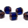 Margele din sticla tubulare, 6 mm, albastre