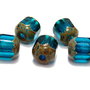 Margele din sticla tubulare, 6 mm, albastre