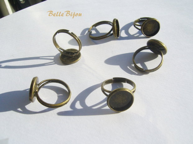 Baza inel reglabila finisaj bronz cu cupa de aprox 14x2 mm