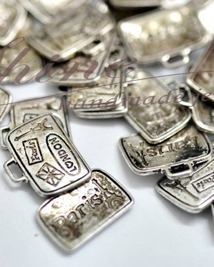 Charm geanta de voiaj, 14x17x2mm