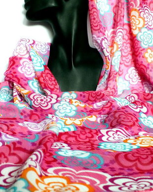 Esarfa CYCLAMEN-TURCOISE-ORANGE