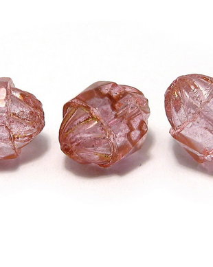 Margele din sticla, turbina, 10x8 mm, antique rose