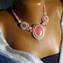 Colier statement Milky pink
