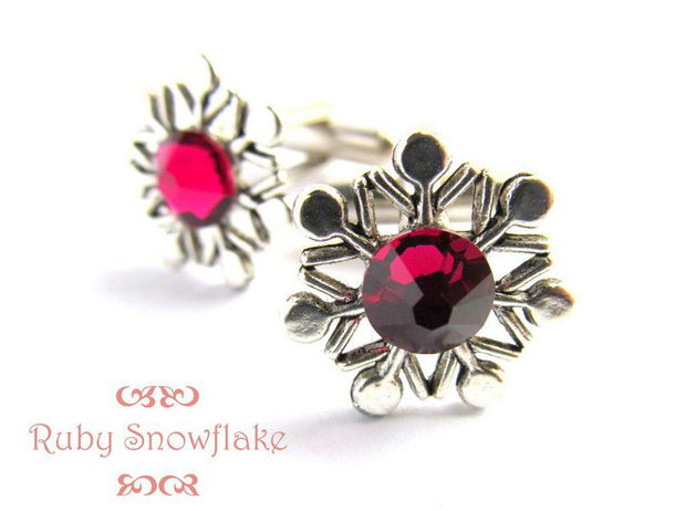 Butoni camasa swarovski RUBY SNOWFLAKE