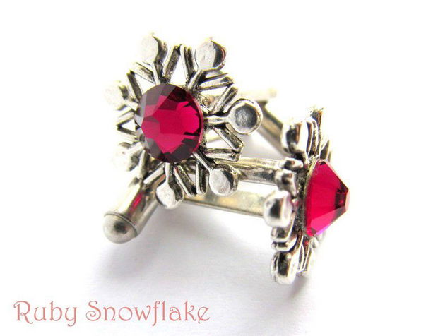 Butoni camasa swarovski RUBY SNOWFLAKE