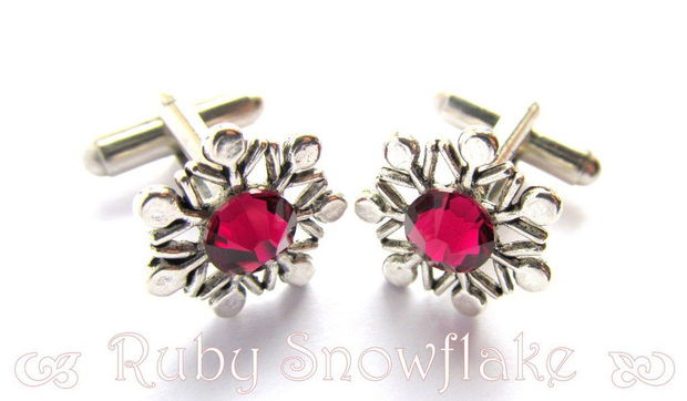 Butoni camasa swarovski RUBY SNOWFLAKE