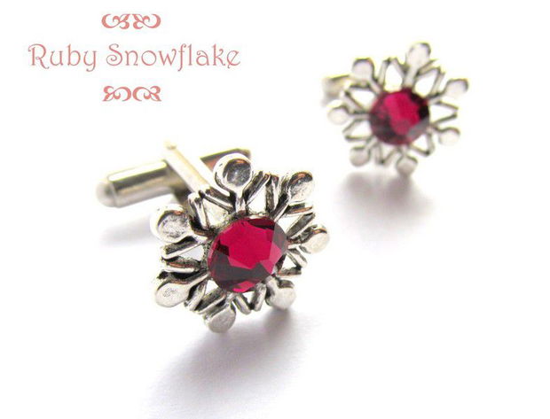 Butoni camasa swarovski RUBY SNOWFLAKE